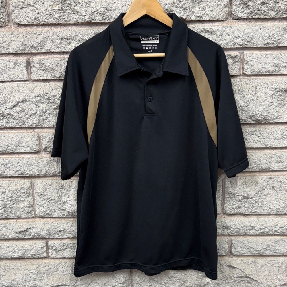 Pro-Fit Men's Black and Tan Polo Shirt